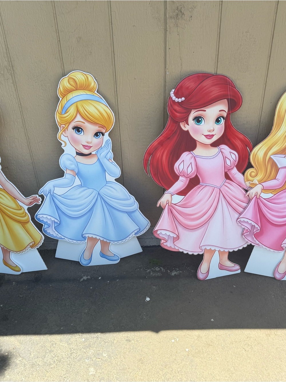 Disney Princess Cardboard Standee - Blue Cinderella and Pink Ariel